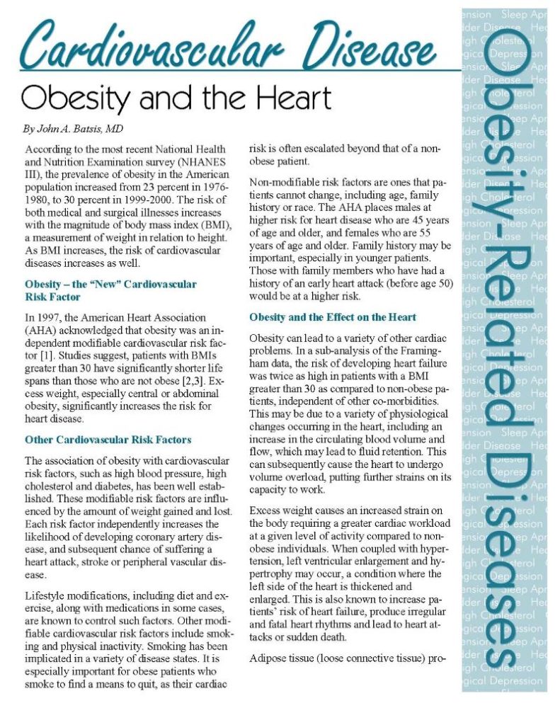 Cardiovascular Disease Obesity And The Heart Obesity Action Coalition 