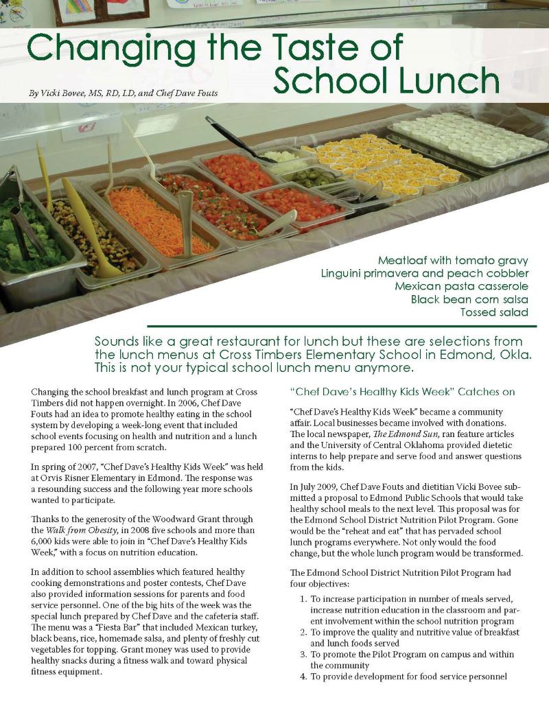 Changing the Taste of School Lunch - Obesity Action Coalition
