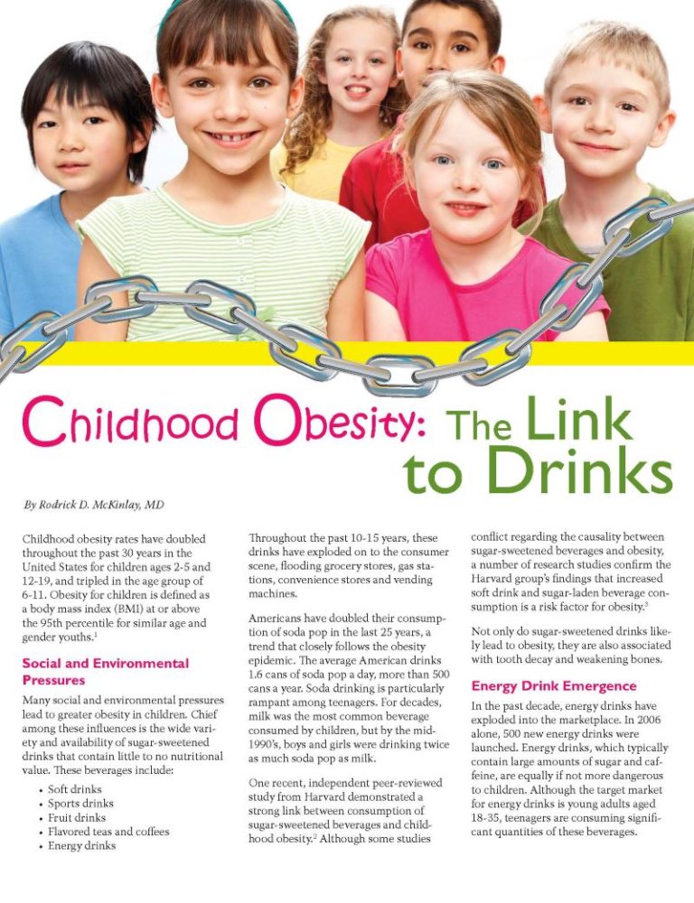 Childhood Obesity: The Link to Drinks - Obesity Action Coalition