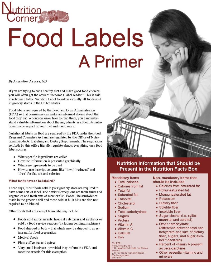 Food Labels - A Primer - Obesity Action Coalition