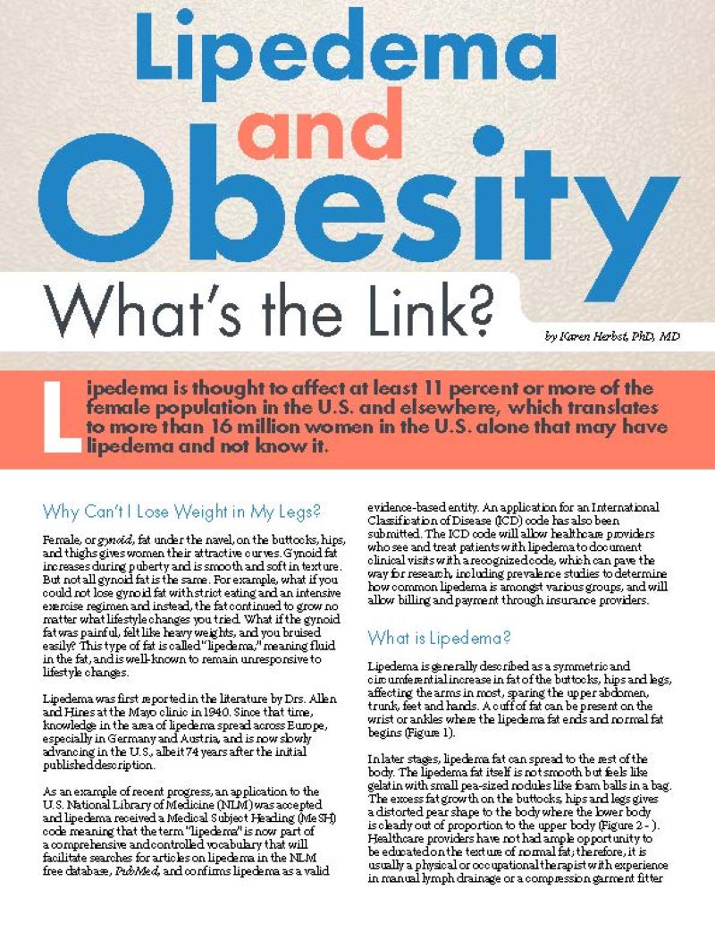 Connection between Lipedema, Obesity & Lymphedema - Lipedema