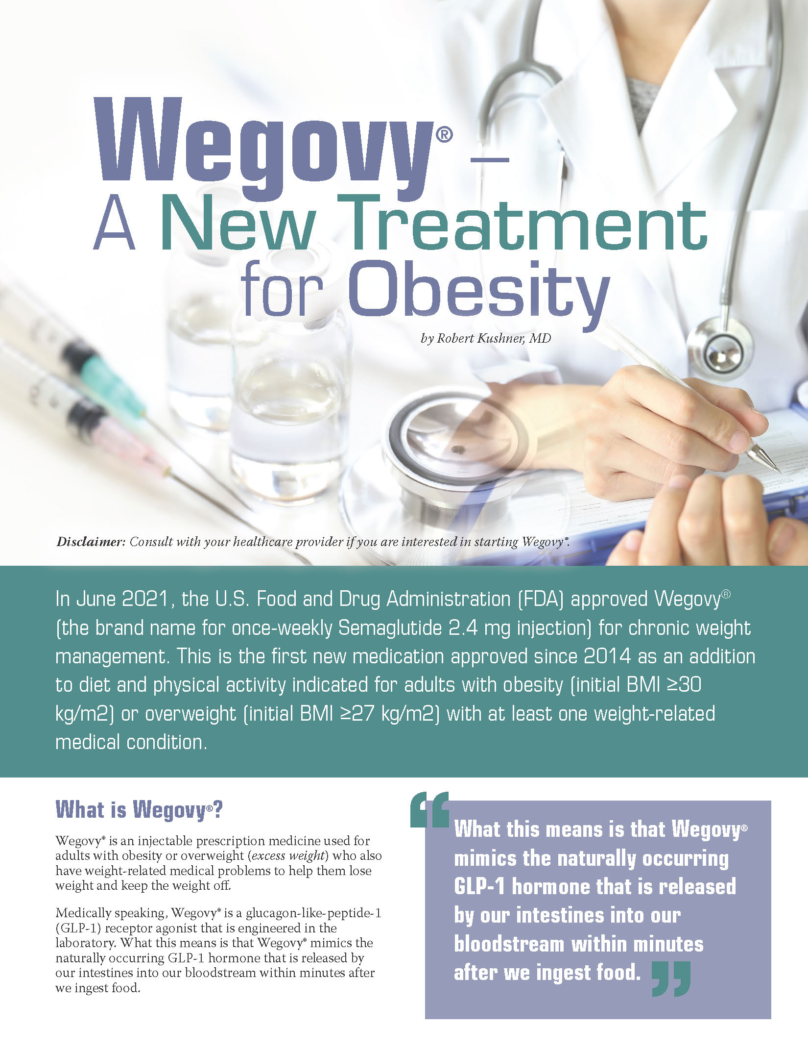 Wegovy® A New Treatment for Obesity Obesity Action Coalition