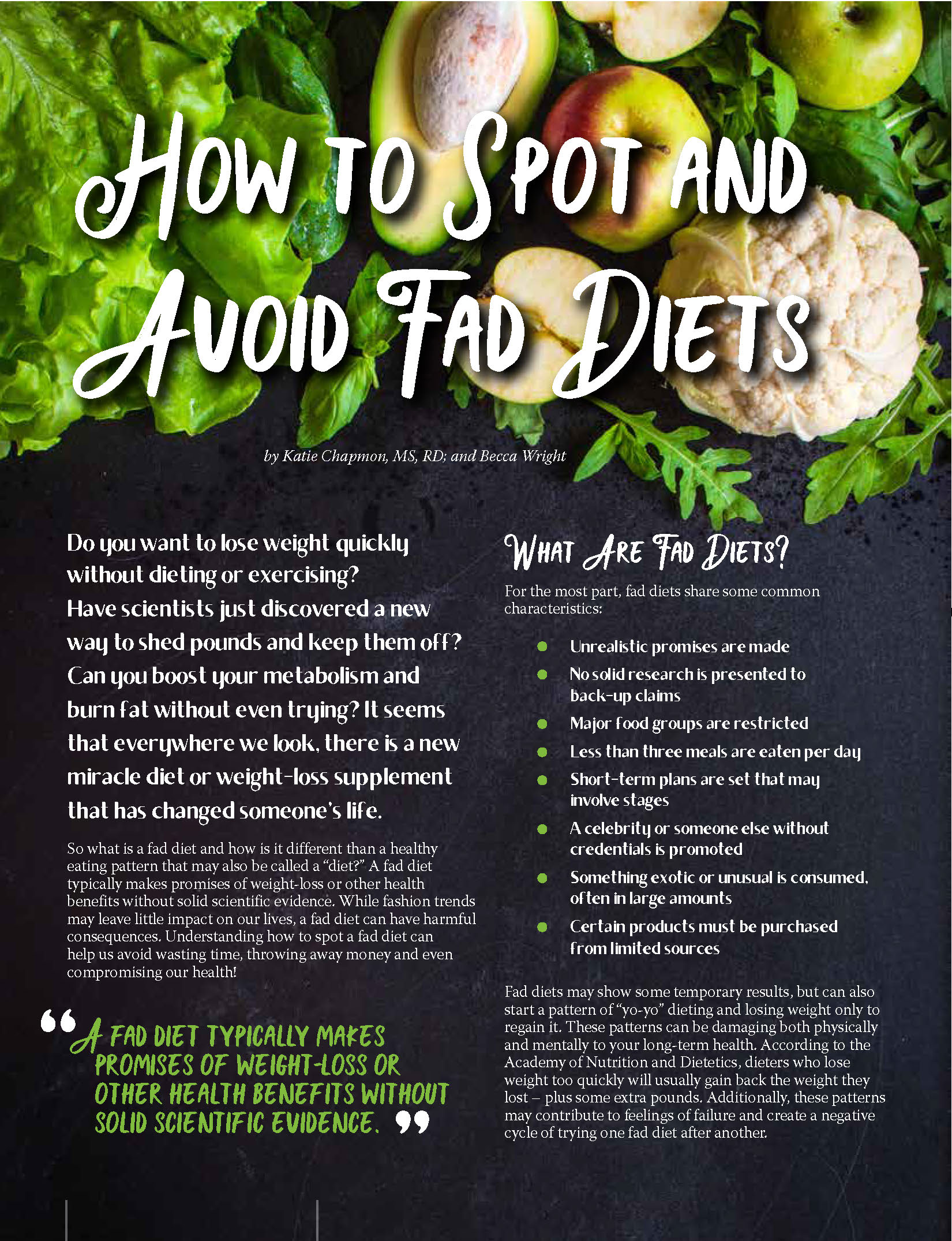 How to Spot and Avoid Fad Diets Obesity Action Coalition