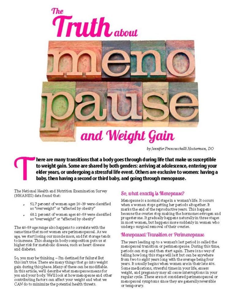 The Truth about Menopause and Weight Gain - Obesity Action Coalition