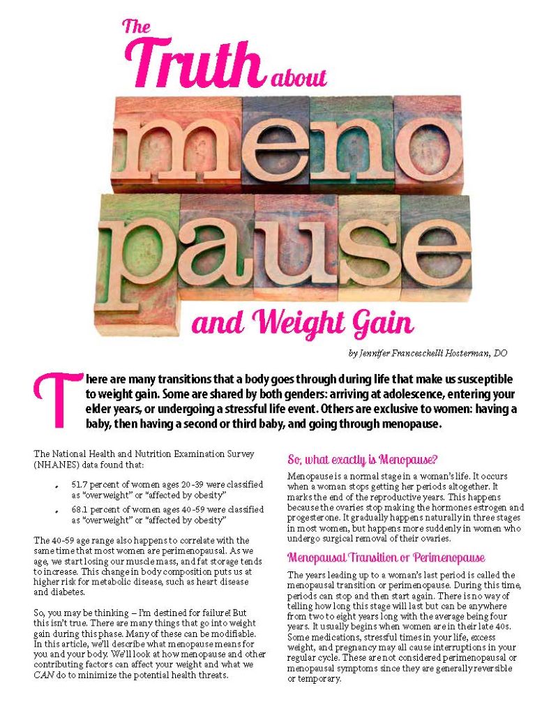 Menopause and weight